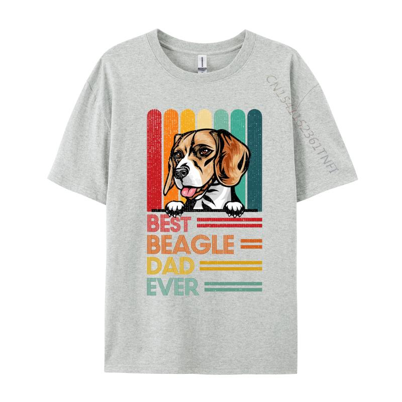 Vintage Best Beagle Dad Ever Tshirt Pet Lover Tshirts Gift From Daughter And Son Man Harajuku Style Tshirts