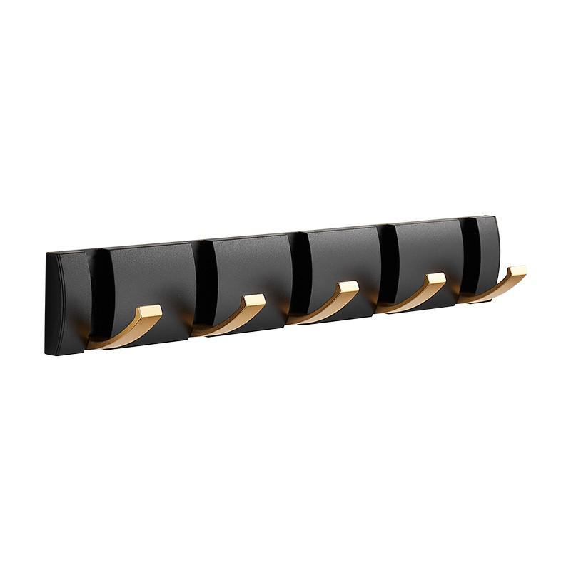 K Border No-Drill Solid Aluminum Coat Hook - Black/Gray