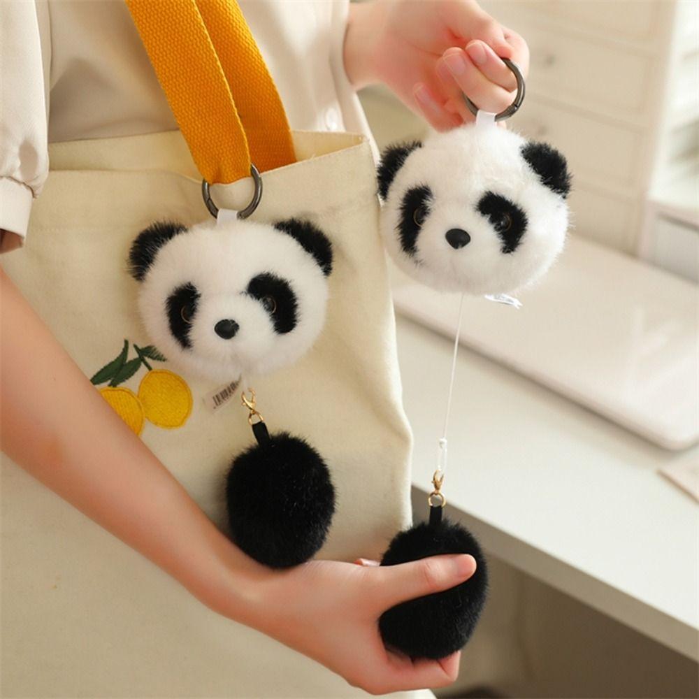 Animal Pulling Tail Panda Plush Pendant Cartoon Red Panda Plushies Pendant  Backpack Decor