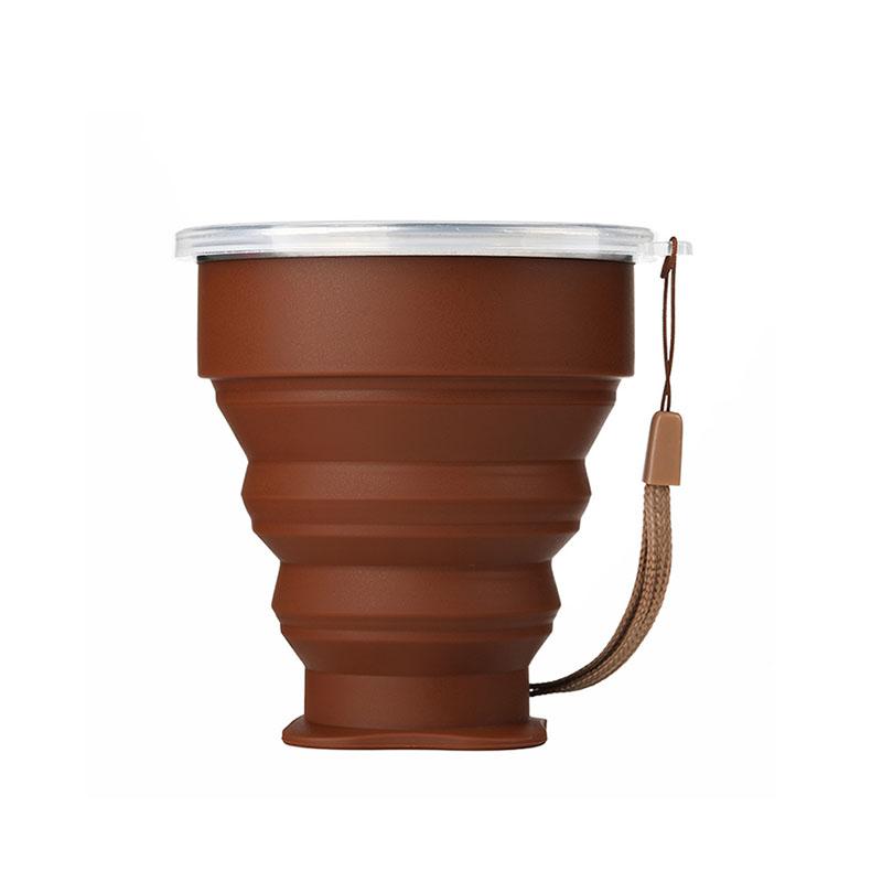 

200 мл портативная силиконовая складная чашка для воды уличная термостойкая телескопическая складная кружка с крышкой для путешествий и кемпинга кофейный