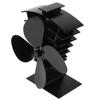 Fireplace Fan 4 Blades Heat Powered Stove Fan Heat Distribution for Wood/Log Burner