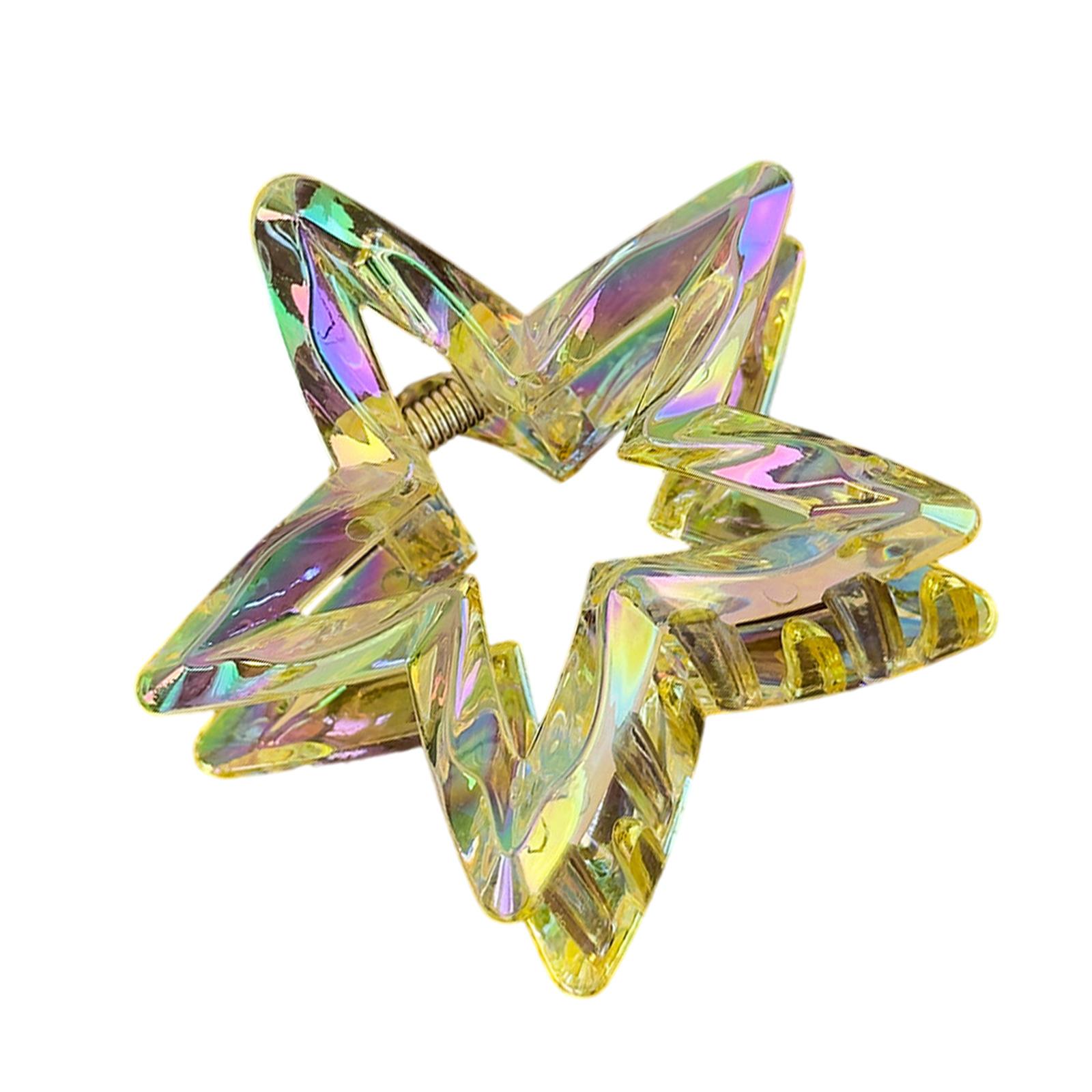 

Hollow Geometric Star Hair Clip Vibrant Candy Colored Plastic Barrettes For Women Party Wedding Hairstyle жёлтый