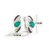 Fashion Trend Green Agate Natural Gemstone Earrings  Black Zircon  for Women's 925 Sterling Silver Fine Jewelry