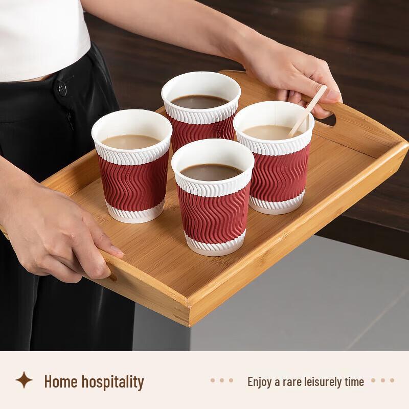 Dinghong Disposable Anti-Scald Corrugated Cups (100-Pack)