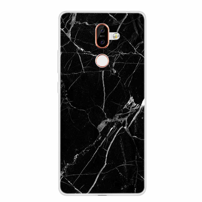 För Nokia 7 Plus Fodral Marmor Mjuk Silikon Baksida Telefonfodral Modefodral Coque Nokia7 Plus Stötsäkert Fundas
