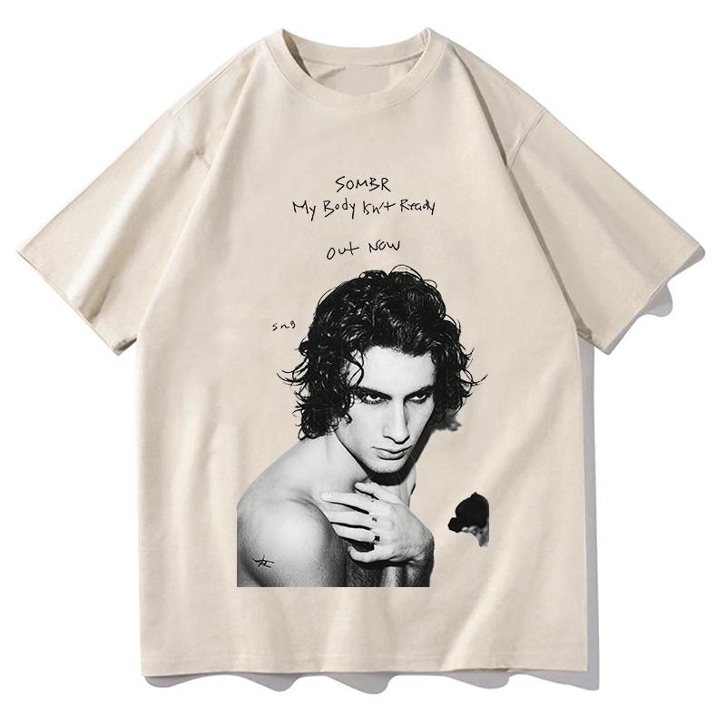 Sombr My Body Isn T Ready Print High Quality Tops Tees Unisex Unisex Popluar Tshirts Gothic Clothing Crewneck Short Sleeve T Shirts