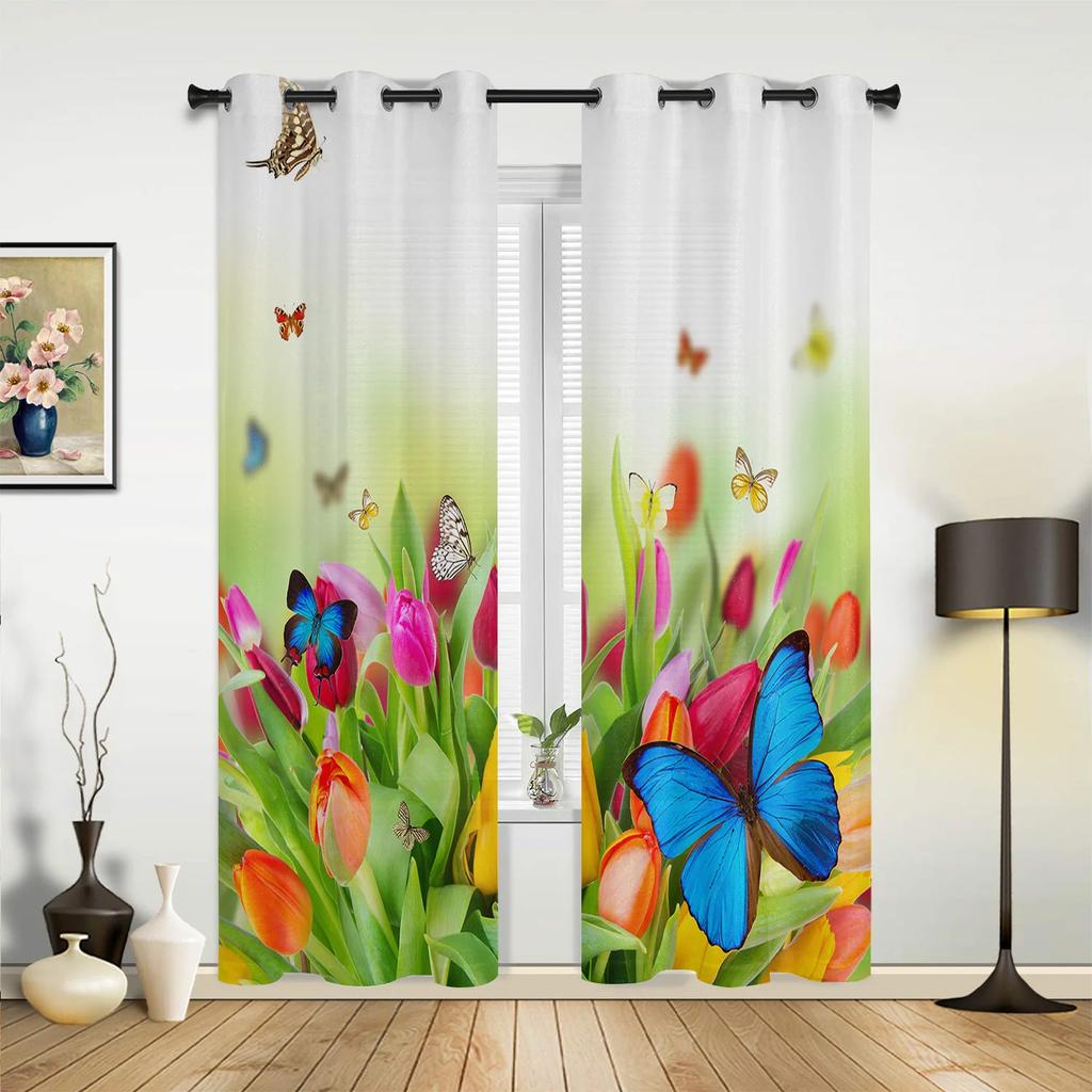 Green Leaf Ginkgo Modern Hall Curtains For Living Room Kitchen Boy Girl Bedroom Long Curtain For Windows Cortinas Home Decor