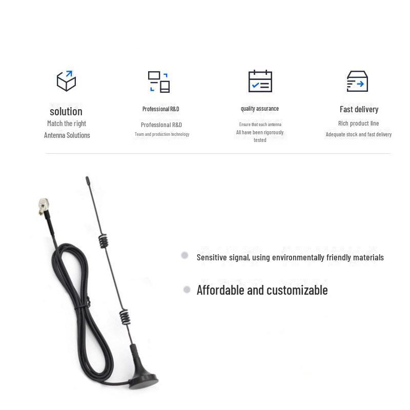2.4G/5.8G/5G High-Gain Omnidirectional Antenna with Small Suction Cup and TS-9/CRC9 Connectors