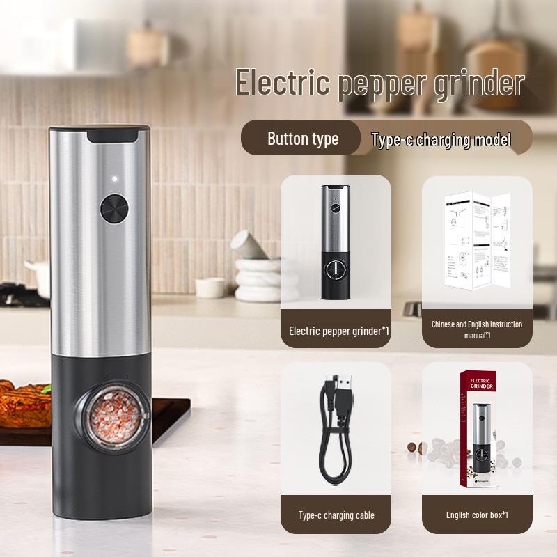 Molinillo Eléctrico de Pimienta y Sal con Sensor de Gravedad para Uso Doméstico