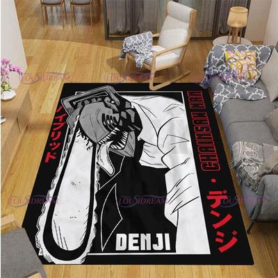 Anime Kettensäge Dekoration Teppich Manga Kettensäge Mann Poster Teppich Jungen Zimmer Dekoration Wohnzimmer Horror Charakter Bereich Teppich
