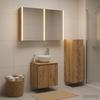 Bathroom Furniture Set 4 Pcs Artisan Oak Engineered Wood and Glass