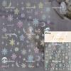 Silver White Snowflake Rhinestone Star Love Lace Winter Chic Snow Shiny Chic Delicate 5D Nail Art Stickers Manicure Decals
