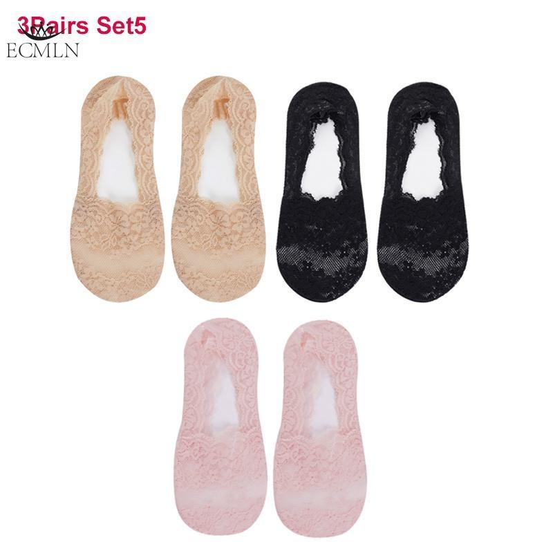 

Новые кружевные носки-лодочки для женщин на лето тонкие неглубокие силиконовые нескользящие не спадающие невидимые носки One Szie