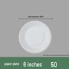 CIBO 6-inch Sugarcane Pulp Paper Plates, 50-Pack