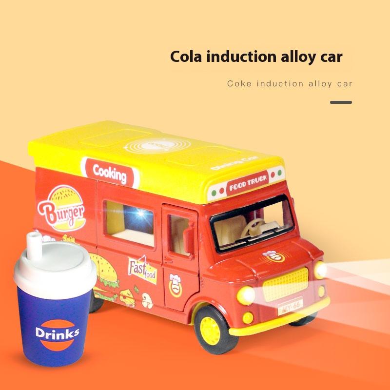 Metal Die-cast Food Truck Children's Toy Car Model, Parent-child Game Toy Vehicle, Improve Cognition, Halloween toy gifts