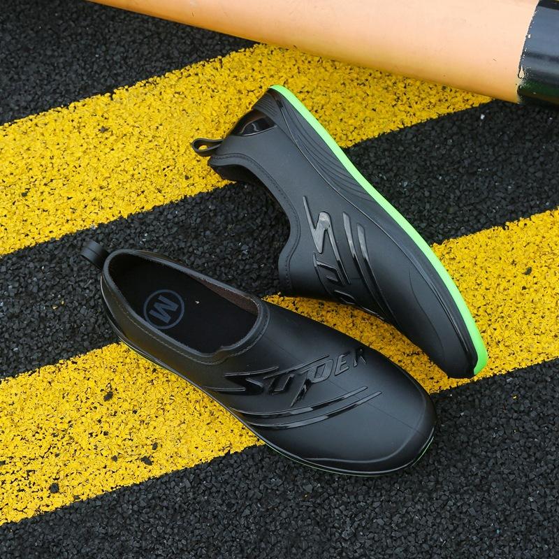 Low-top rain shoes water shoes men's adult warm waterproof shoes shallow mouth non-slip short tube work rubber shoes