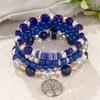 Bohemian Layered Beaded Bracelet with Life Tree Pendant
