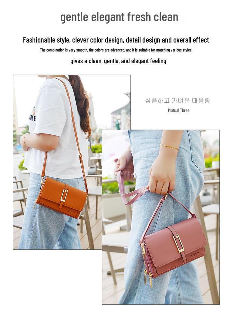 Urban Minimalist Women's Crossbody Wallet Bag with Card Slots & Phone Compartment