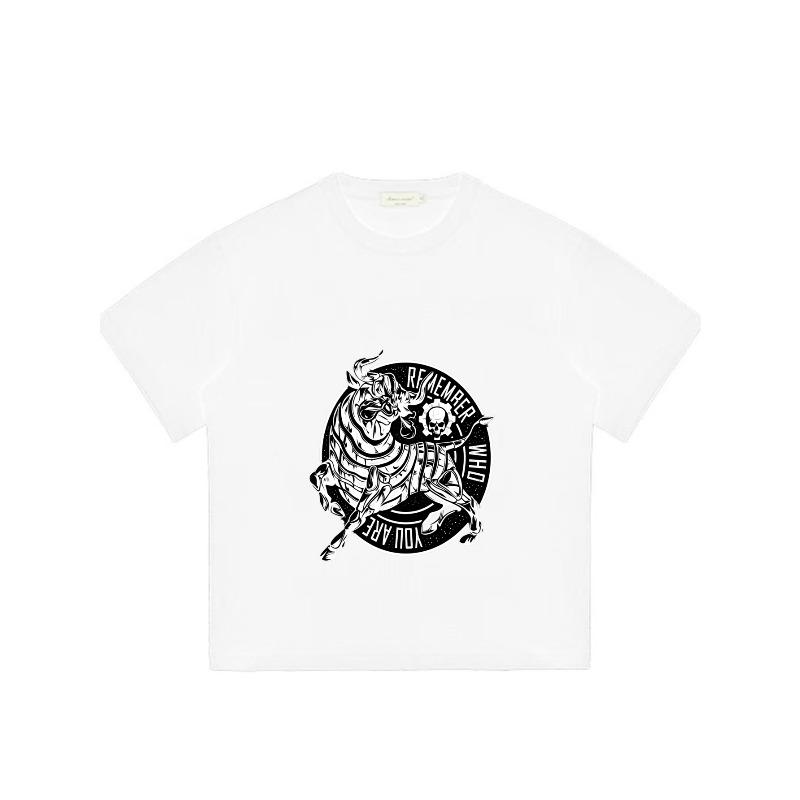 T-shirt Nera con Grafica di Toro e Teschio Stampa "Ricorda Chi Sei" per Abbigliamento Casual