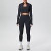 Cross-Border Halter Backless Sports Bra & High-Waisted Zipper Jacket Yoga Set