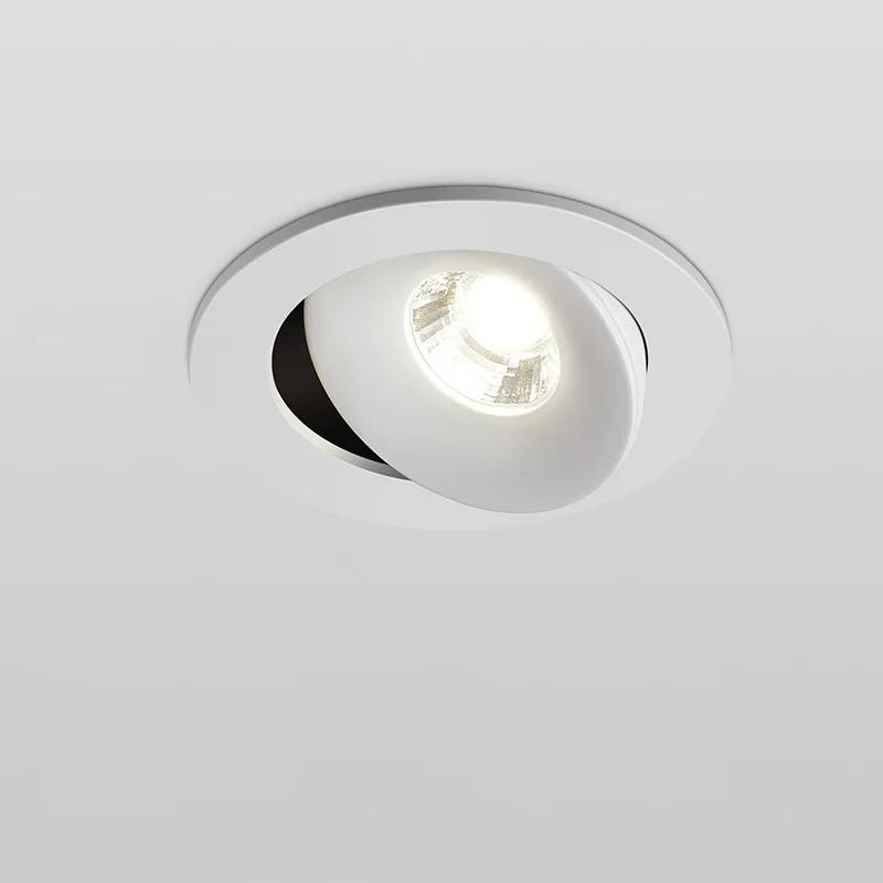 Round 360 Angle Rotate Dimmable LED COB Recessed Downlight Household Foyer LED Ceiling Spot Light