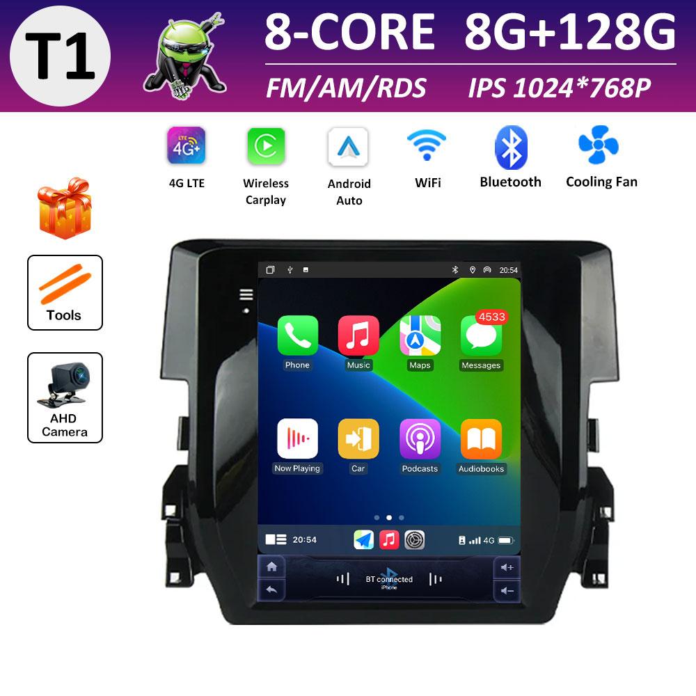 Android Intelligent System Bluetooth for Honda Civic 10 FC FK 2015 2016 2017 - 2020 IPS Touch Screen DSP Stereo Accessories WIFI