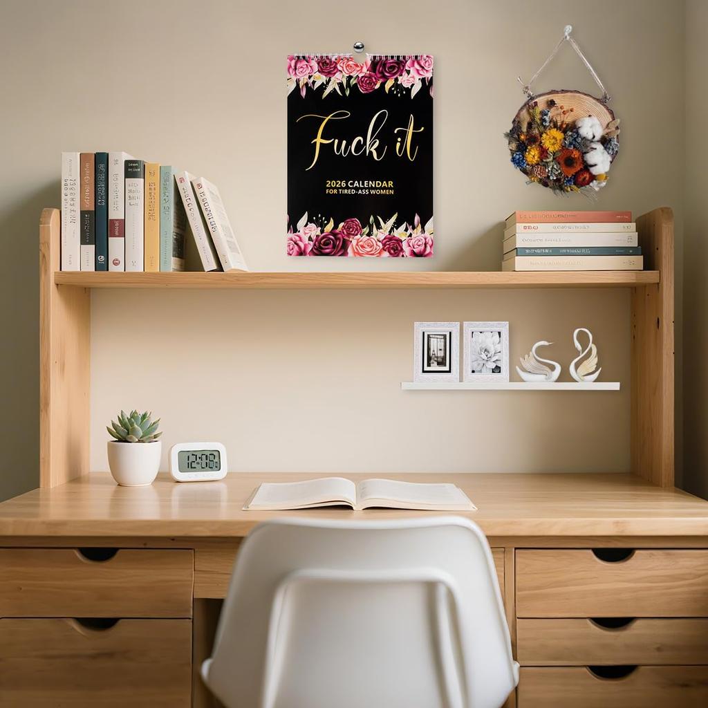 Fu-ck It 2026 Calendar for Tired-Ass Women, 2026 Fu-ck It Wall Calendar for Tired Women, Humor Hanging Month Calendar,Hanging Calendar for Home
