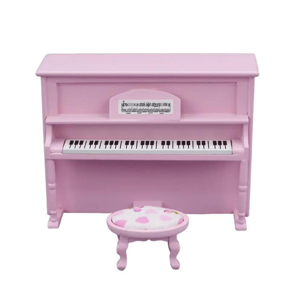 Playing House Dollhouse Musical Instruments 1/12 Doll Piano Craft Wood Multicolor Miniature Pianoforte Doll Accessories