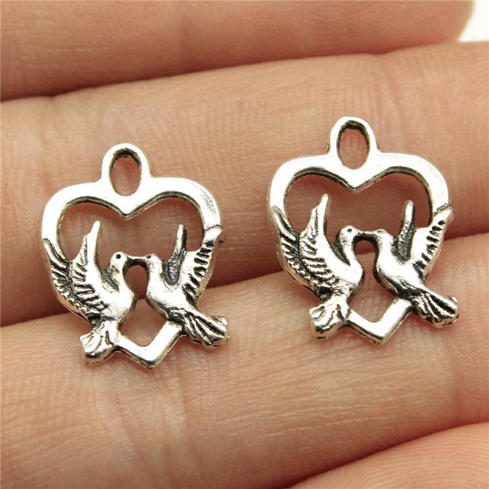 Charms Peach Heart Love Pendants Wedding Jewelry Findings QC094