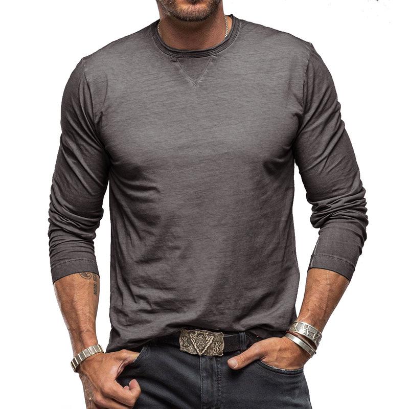 

2026 Men s Long-Sleeve Round Neck Cotton T-Shirt - Autumn/Winter Collection Size M
