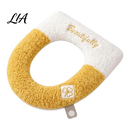 Zippered Bathroom Seat Pad Soft Plush Toilet Cover, Cartoon Warmer with Zipper Closure, Thickened Non Slip Lid Cover Cushion for Winter, Washable