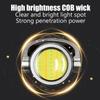 1-5PCS Powerful COB LED Flashlight Keychain USB Rechargeable Hanging Pocket Flashlight Waterproof Keyring For Camping Walking