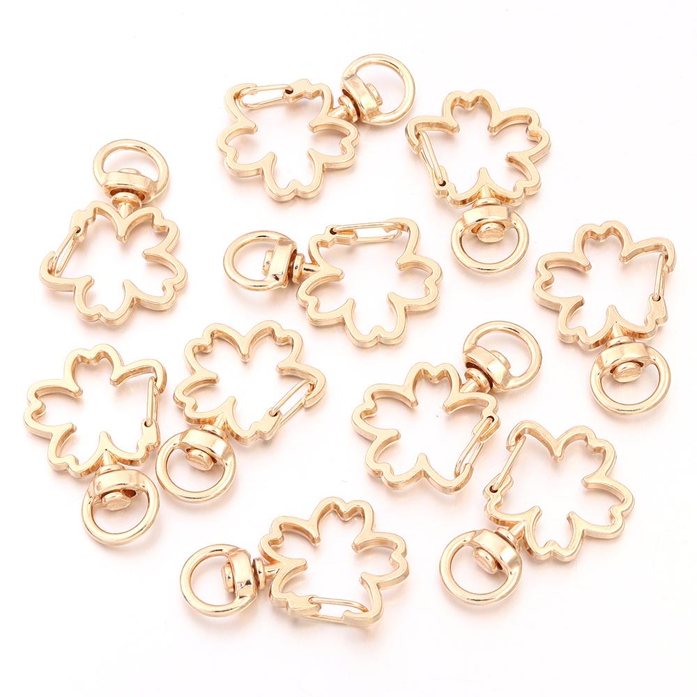 10Pcs/pack Lobster Clasps Hooks Star Blossom Heart Cat Moon Keychain Lobster for Charms Key Ring Clasp Jewelry Making Accessorie