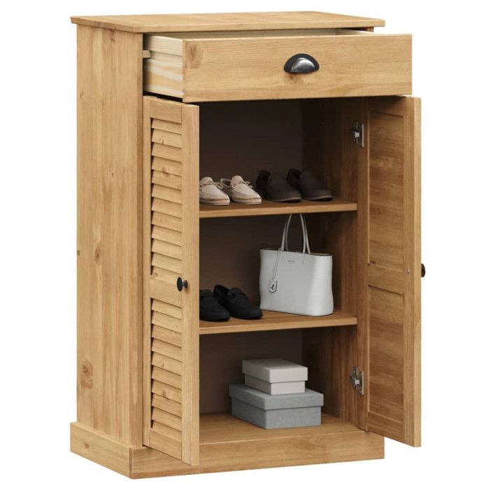 VidaXL Armoire à chaussures VIGO 60x35x96 cm bois massif de pin 353166