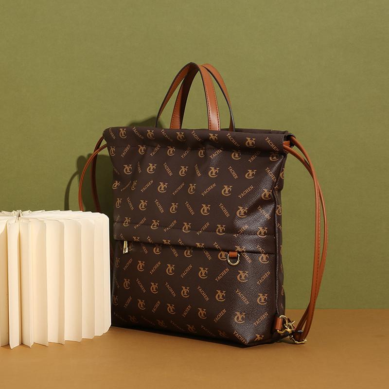 High-end texture retro presbyopic bag for women shoulder traveler bag double cord backpack new fashion