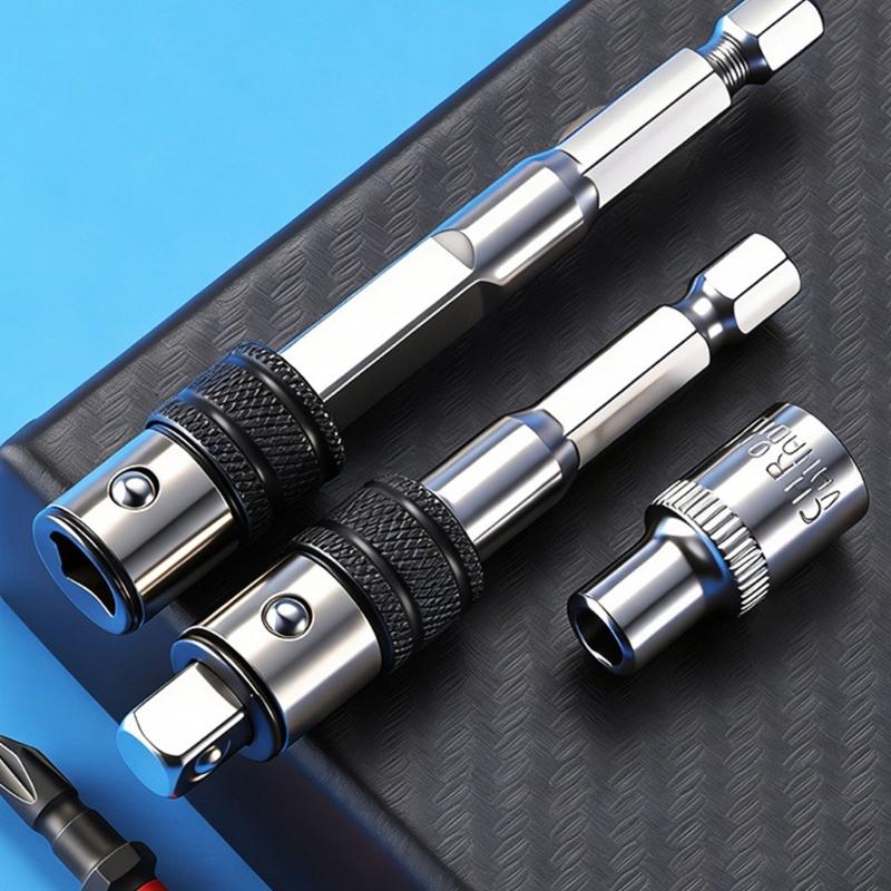 Universelle Bithalter-Verlängerung mit Selbstverriegelungsfunktion für elektrische und manuelle Schraubendreher für Hand- und Elektrowerkzeuge