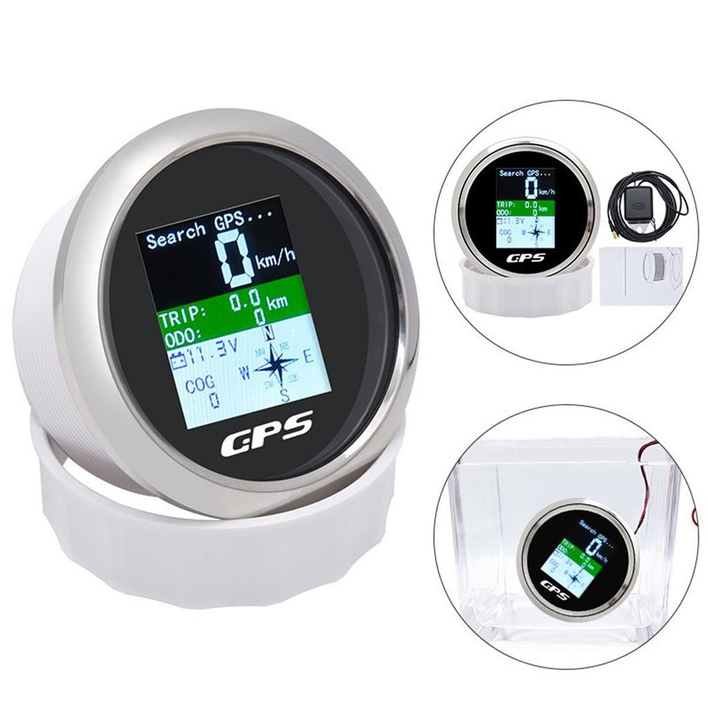 85mm GPS Speedometer With GPS Antenna For Boat Car Motor Yacht TFT Screen Waterproof Odometer Adjustable Trip ODO COG Voltmeter