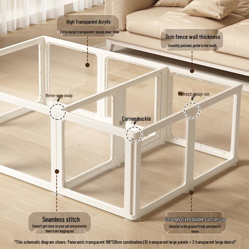 Acrylic Transparent Pet Fence: Indoor Barrier for Small Dogs [Single/Accessories/Combo]