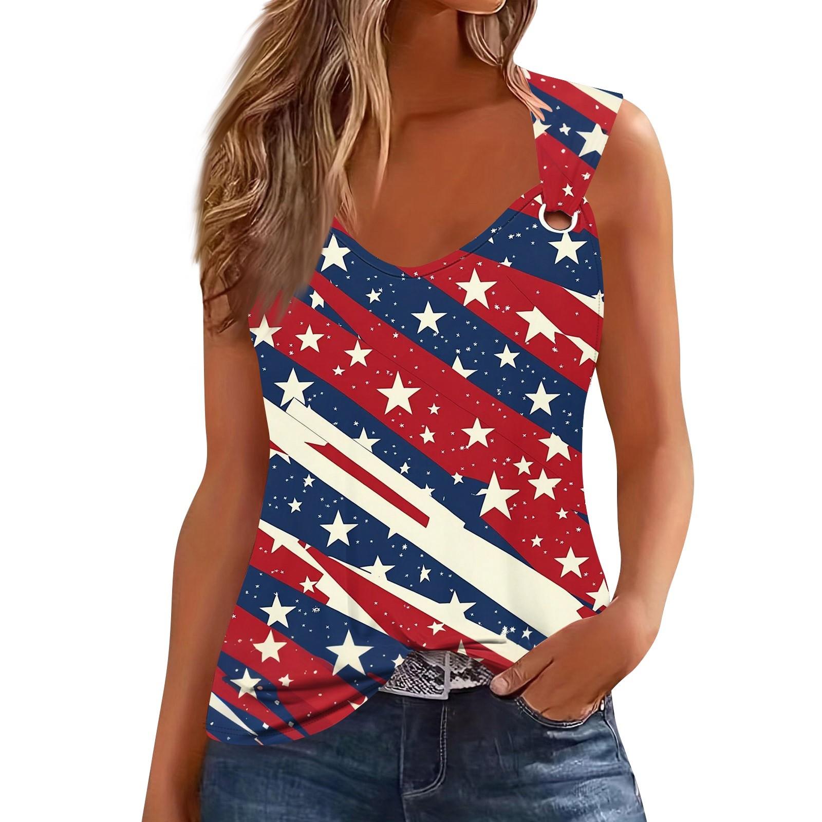 

Womens Tank Top V Neck Basic Printed Casual Flowy Sleeveless Deep Side Cut Tops For Women XXL