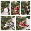 Multicolor Christmas Hanging Pendants Xmas Tree Wreath Mailbox Plane Drop Ornaments Plastic Cane Drum Xmas Tree Decorations