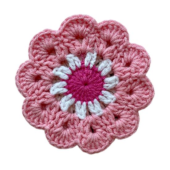 Handmade Crochet Flower Coaster Heat-Resistant Cup Mat for Mugs Glasses Soft Non-Slip Absorbent Table Protector Mat Cute Kitchen Desk