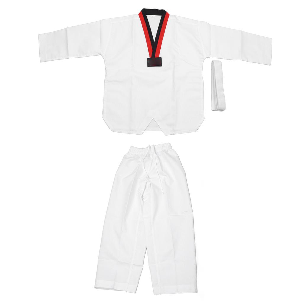 Taekwondo Dobok Suit Rugged Comfortable Breathable Taekwondo Training Uniform for Children Height 136 146cm