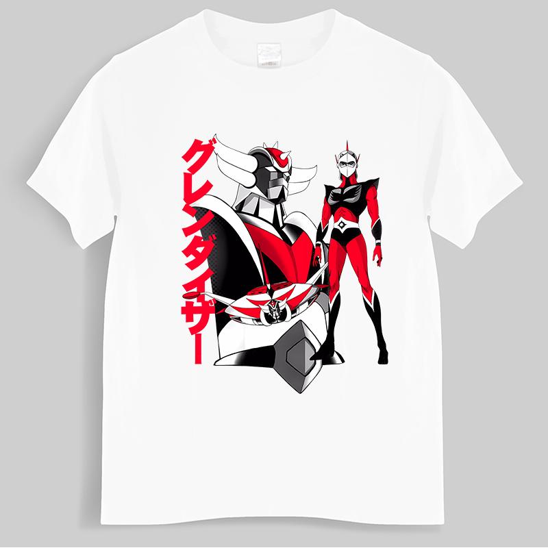 Funny Goldorak Gurendaiza T Shirt Men Short Sleeved Pure Cotton T-shirt Leisure Anime Ufo Robot Goldrake Tees Fashion Tshirt