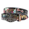 Croatian Rhinestone Graffiti Leather Y2K Belt: Versatile European & American Style