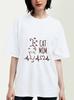 WomenS Funny for Cat Mom TShirt Cute for Cat Polka Dot Headband Graphic for Cat Mom Casual Loose Tshirt Ladies T Shirts