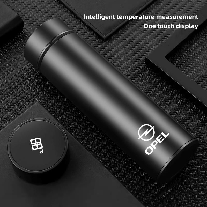 Für Opel Corsa D Astra Insignia Mokka Adam Combo 500ML Temperaturanzeige Thermosbecher Edelstahl Geteilte Thermosflasche