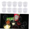 NUOLUX 50-Piece Clear Dressing Container with Lid, Plastic Para Postless Sauce Pot with Lid, Portion Cup with Lid, 1 Oz Salad Dressing Container