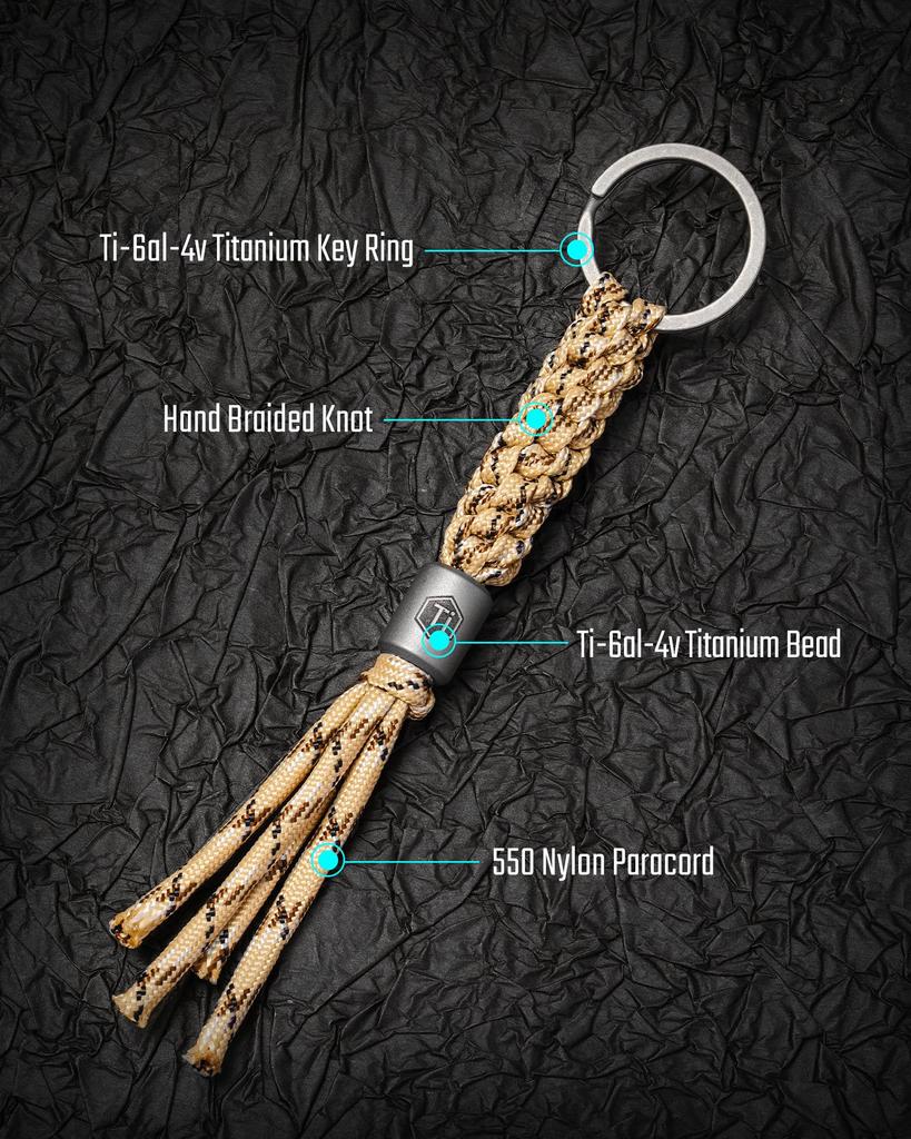 KeyUnity Paracord Keychain Stylish Key Key Key Loss Accessory for Knives and Outdoors KC02, Two-Color Braided, Ring, Strap, Charm, Prevention,