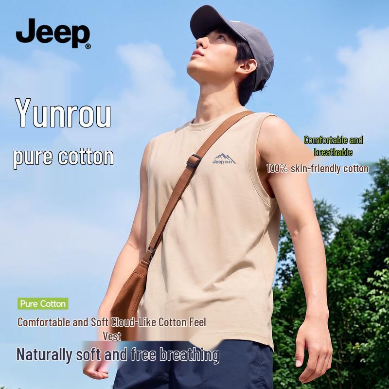 JEEP Men's Heavyweight Cotton Sleeveless T-Shirt