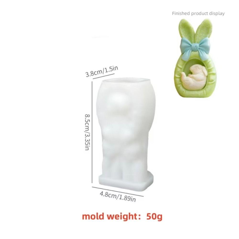 Geometric Design Rabbit Shape Candle Mold Silicone Animal Shape Rabbit DIY Silicone Mold Epoxy Resin Molds Non-Stick
